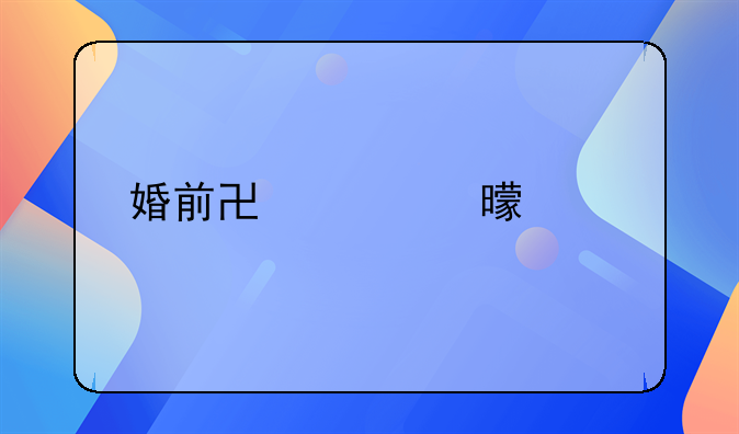 婚前协议书正规版