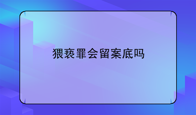 猥亵罪会留案底吗