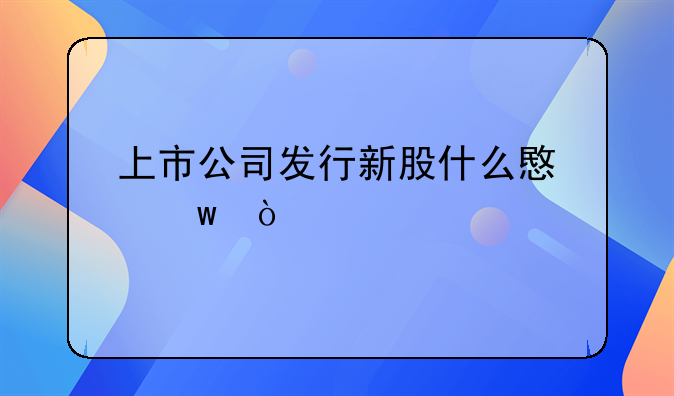 上市公司发行新股什么意思？