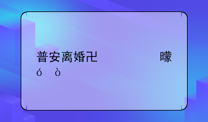 普安离婚协议书格式