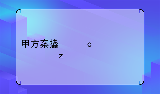 甲方案支付详情解析