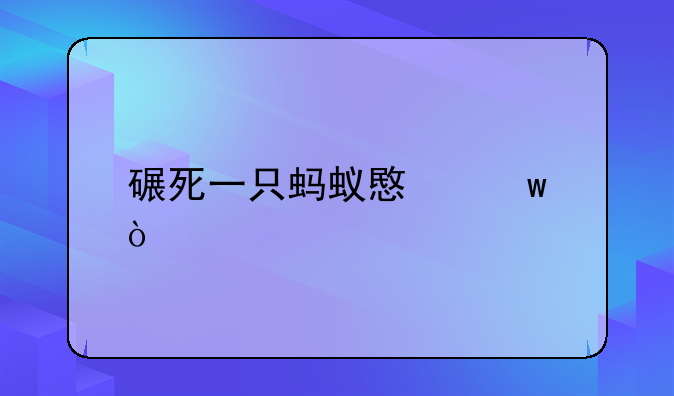 碾死一只蚂蚁意思？