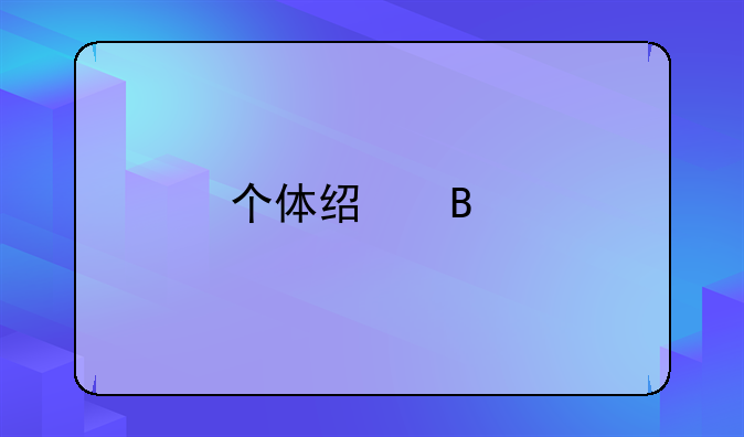 个体经营所得怎么查询？