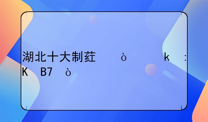 湖北十大制药企业排名？