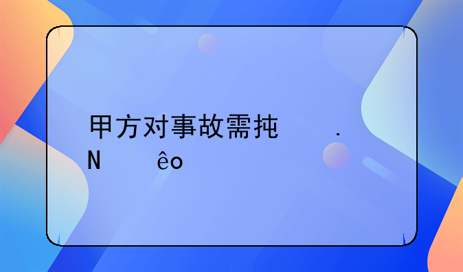 甲方对事故需承担哪些责任