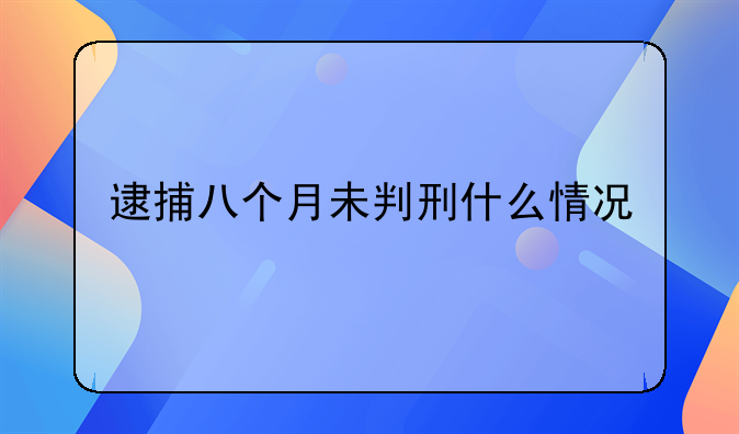 逮捕八个月未判刑什么情况