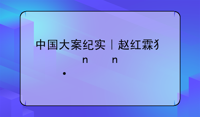中国大案纪实｜赵红霖犯罪集团覆灭记