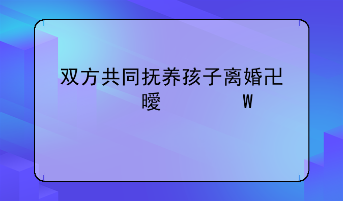双方共同抚养孩子离婚协议书如何规定