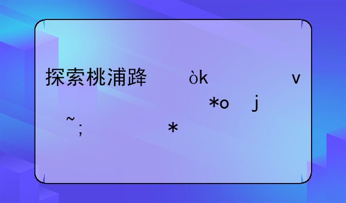 探索桃浦路：一条充满活力的城市动脉