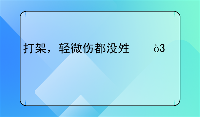 打架，轻微伤都没够，派出所调解没去，对方起诉到法院了，会有什么后果