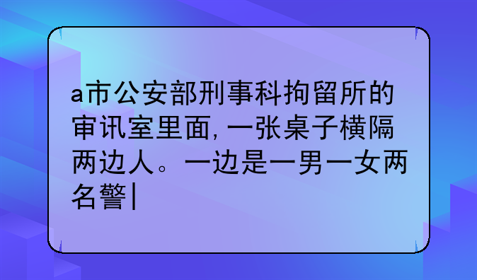 a市公安部刑事科拘留所的审讯室里面,一张桌子横隔两边人。一边是一男一女两名警|